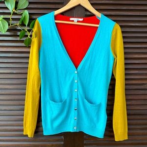 Boden color block cardigan sweater
